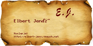 Elbert Jenő névjegykártya
