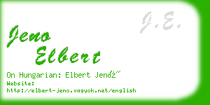 jeno elbert business card